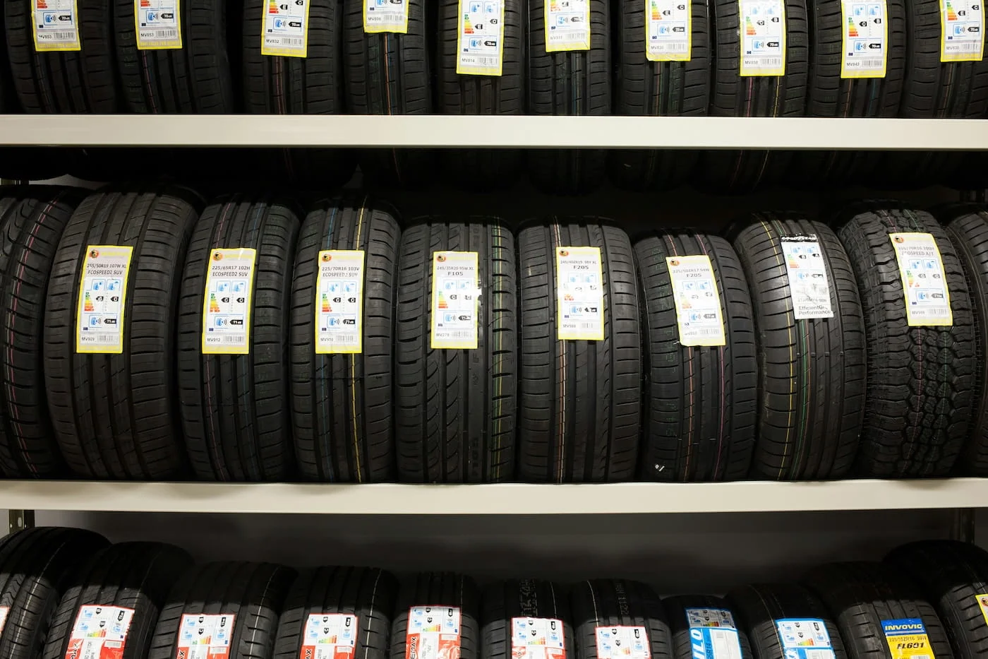 Stack of tyres in the garage